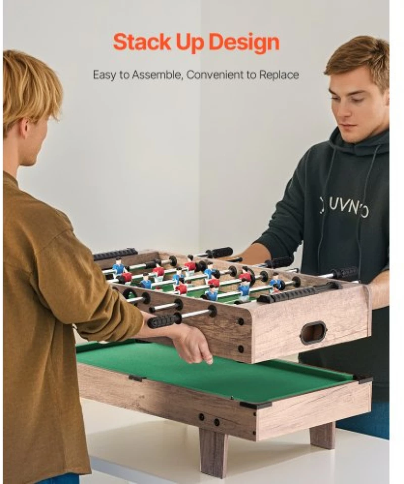 VEVOR 82cm Air Hockey Table 4-in-1 Combo Game Table Foosball Ping Pong Billiard