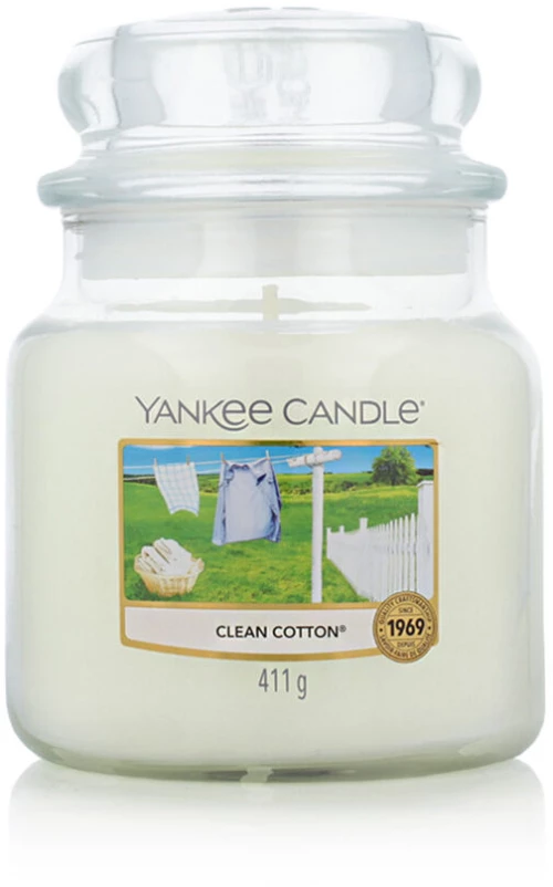 Αρωματικό Κερί Yankee Candle Classic Medium Jar Candles Clean Cotton 411 g