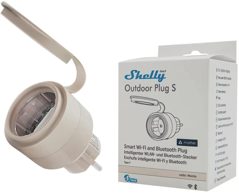 Shelly Plug S MTR Gen3 IP44 12A έξυπνη πρίζα εξωτερικού χώρου