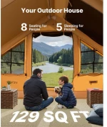 VEVOR Inflatable Tent for Camping 5-8 Person Glamping Tent with Pump Easy Set up