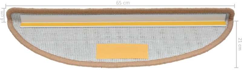 vidaXL Πατάκια Σκάλας 10 τεμ. Μπεζ 65 x 21 x 4 εκ.