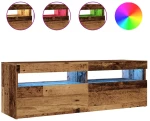 vidaXL Έπιπλο Τηλεόρασης LED Όψη Παλαιού Ξύλου 120x35x40 εκ.Επεξ. Ξύλο