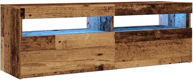 vidaXL Έπιπλο Τηλεόρασης LED Όψη Παλαιού Ξύλου 120x35x40 εκ.Επεξ. Ξύλο