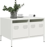 vidaXL Έπιπλο Τηλεόρασης Λευκό 68x50x43,5 εκ. Χάλυβας Ψυχρής Έλασης