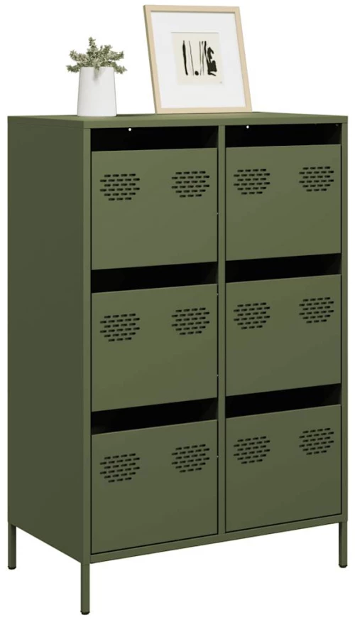 vidaXL Ντουλάπι Πράσινο Λαδί 68x39x101,5 εκ. από Ατσάλι