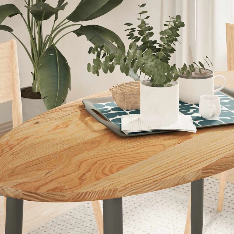 vidaXL Επιτραπέζια επιφάνεια Ανοιχτό Καφέ 120x60x2 εκ. Ξύλο Δρυός Οβάλ