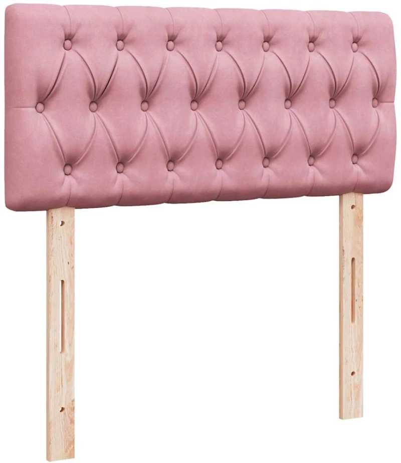 vidaXL Οθωμανικό κρεβάτι με στρώμα ροζ 80x200cm Velvet