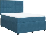 vidaXL Κρεβάτι Boxspring με Στρώμα Σκούρο Μπλε 160x200 εκ. Βελούδινο