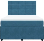 vidaXL Κρεβάτι Boxspring με Στρώμα Σκούρο Μπλε 160x200 εκ. Βελούδινο