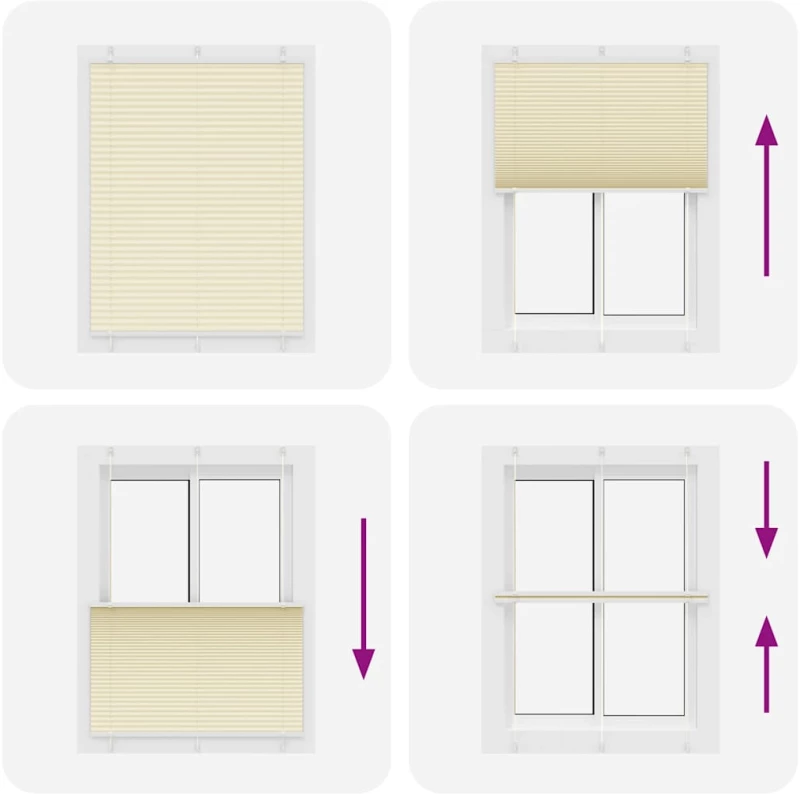 vidaXL Πλισέ περσίδα Κρέμα 110x100 cm Πλάτος υφάσματος 109,4 cm