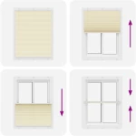 vidaXL Πλισέ περσίδα Κρέμα 110x100 cm Πλάτος υφάσματος 109,4 cm