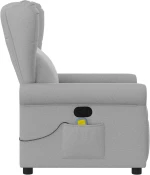 vidaXL καρέκλα ανάκλισης μασάζ Cloud Grey Fabric