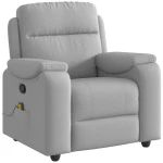 vidaXL καρέκλα ανάκλισης μασάζ Cloud Grey Fabric