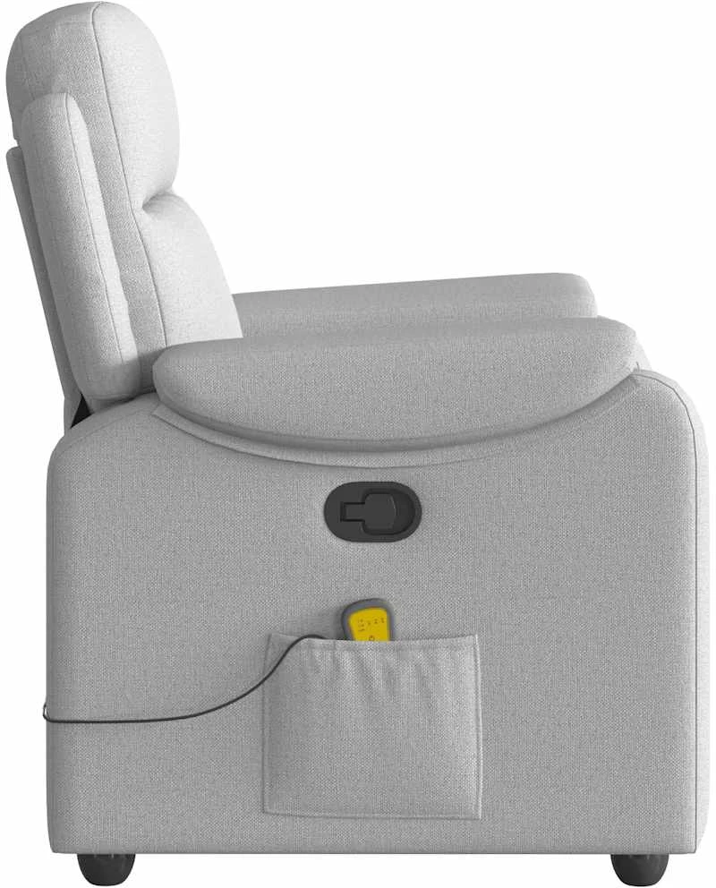 vidaXL καρέκλα ανάκλισης μασάζ Cloud Grey Fabric