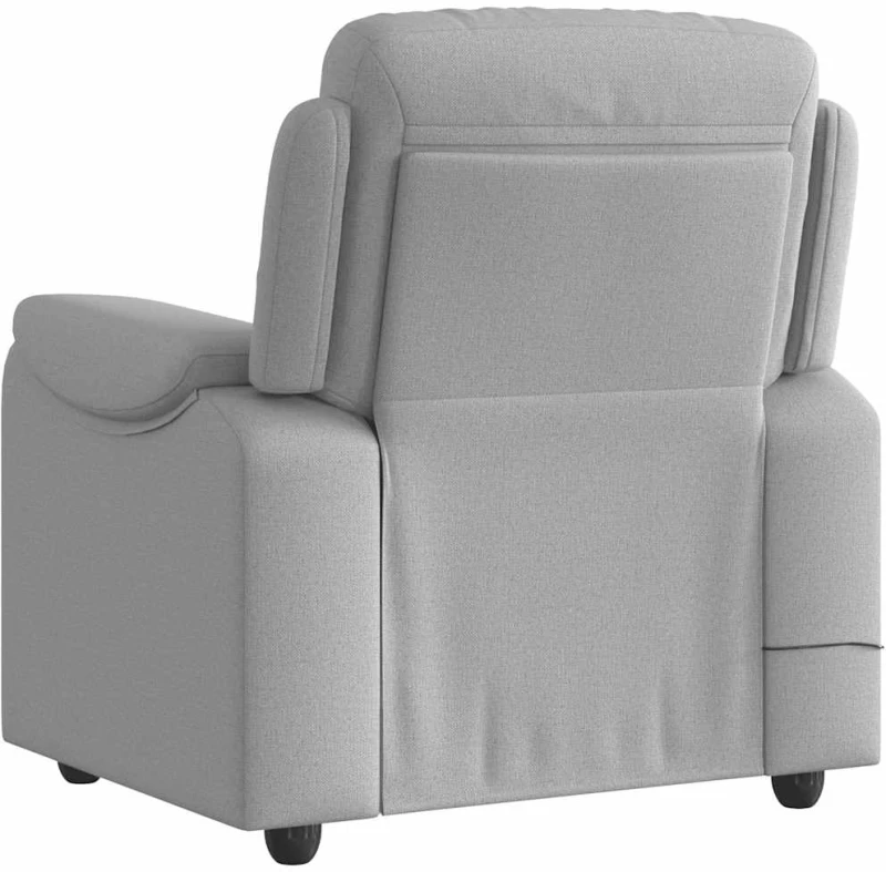 vidaXL καρέκλα ανάκλισης μασάζ Cloud Grey Fabric