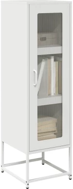 vidaXL Highboard Λευκό 36x39x123 cm από χάλυβα ψυχρής έλασης