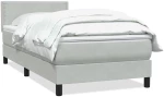 vidaXL Box Spring κρεβάτι με στρώμα ανοιχτό γκρι 90x220 εκ. Βελούδινο