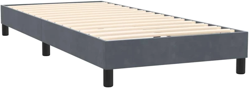 vidaXL Κρεβάτι Boxspring με Στρώμα Σκούρο Γκρι 80x220 εκ. Βελούδινο