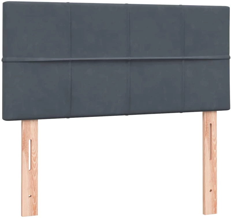 vidaXL Κρεβάτι Boxspring με Στρώμα Σκούρο Γκρι 80x220 εκ. Βελούδινο