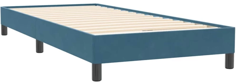 vidaXL Κρεβάτι Boxspring με Στρώμα Σκούρο Μπλε 80x220 εκ. Βελούδινο