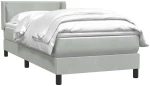 vidaXL Κρεβάτι Boxspring με Στρώμα Ανοιχτό Γκρι 80x210 εκ. Βελούδινο