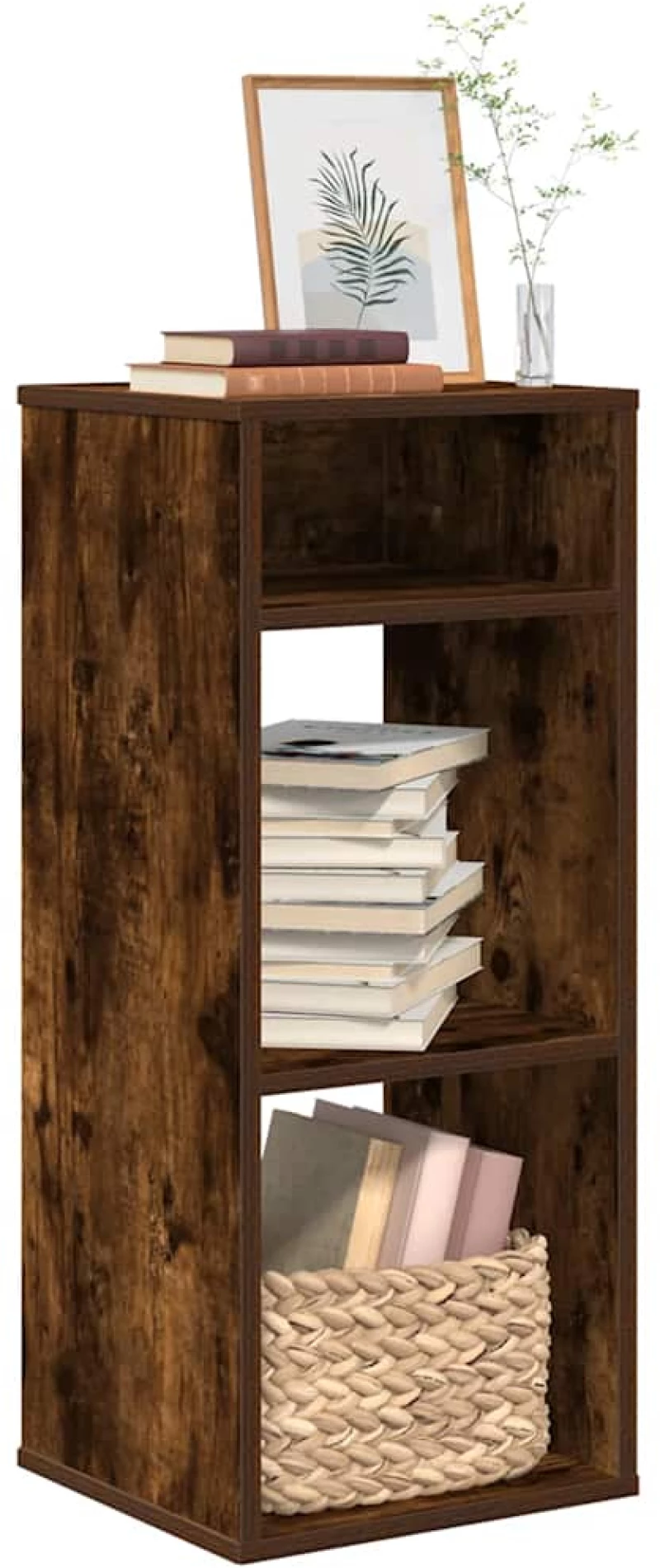 vidaXL Βιβλιοθήκη Καπνιστή Δρυς 34x31x80 εκ. από Επεξεργασμένο Ξύλο