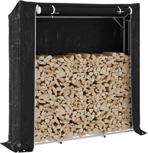 vidaxL Ράφι για καυσόξυλα με κάλυμμα βροχής 200x40x200 εκ.