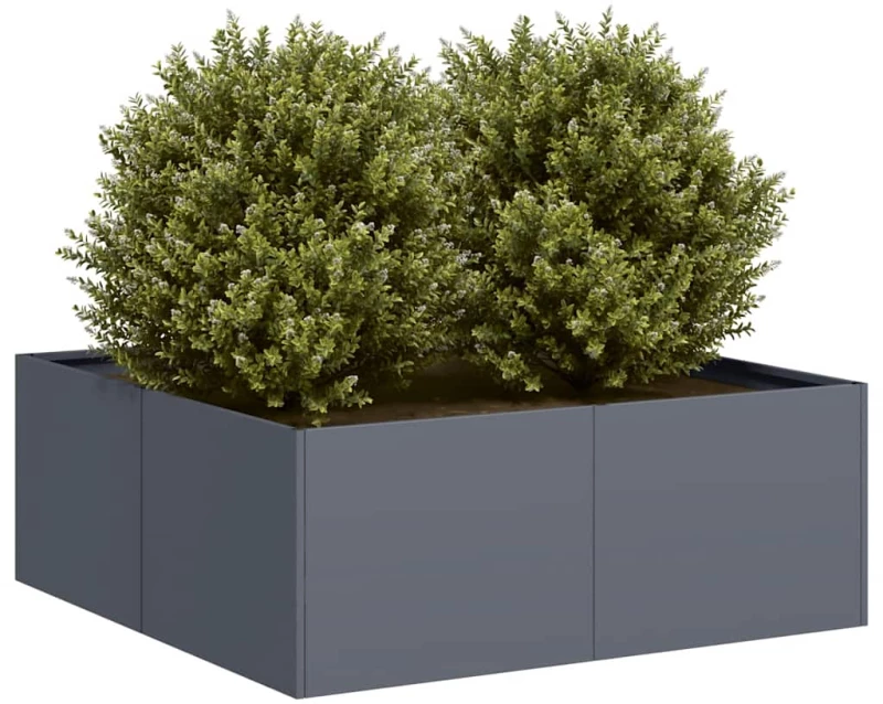 vidaXL Ζαρντινιέρα Ανθρακί 80x80x30 εκ. από Χάλυβα