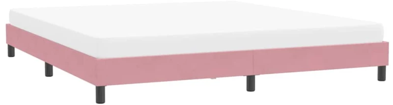 vidaXL Πλαίσιο κρεβατιού χωρίς στρώμα Ροζ 200x220 cm Βελούδινο