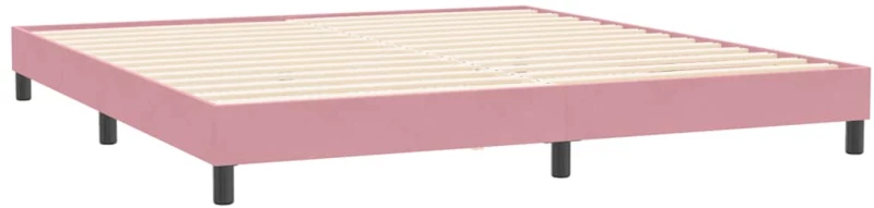 vidaXL Πλαίσιο κρεβατιού χωρίς στρώμα Ροζ 200x220 cm Βελούδινο