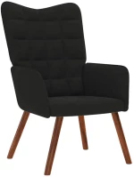 vidaXL Πολυθρόνα Relax Μαύρη Βελούδινη με Σκαμπό