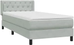 vidaXL Box Spring κρεβάτι με στρώμα ανοιχτό γκρι 80x220 cm Βελούδινο