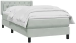 vidaXL Box Spring κρεβάτι με στρώμα ανοιχτό γκρι 80x220 cm Βελούδινο
