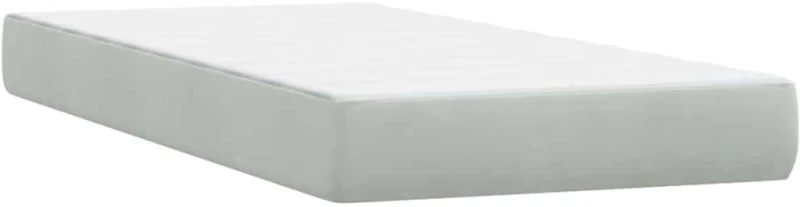 vidaXL Box Spring κρεβάτι με στρώμα ανοιχτό γκρι 80x220 cm Βελούδινο
