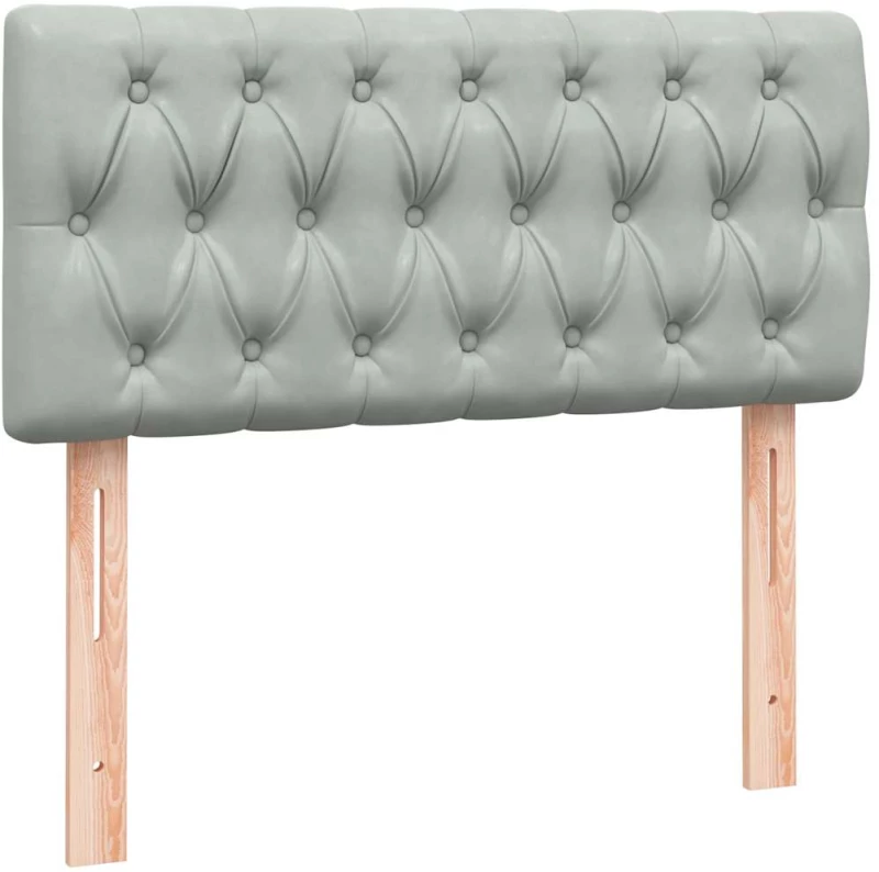 vidaXL Box Spring κρεβάτι με στρώμα ανοιχτό γκρι 80x220 cm Βελούδινο
