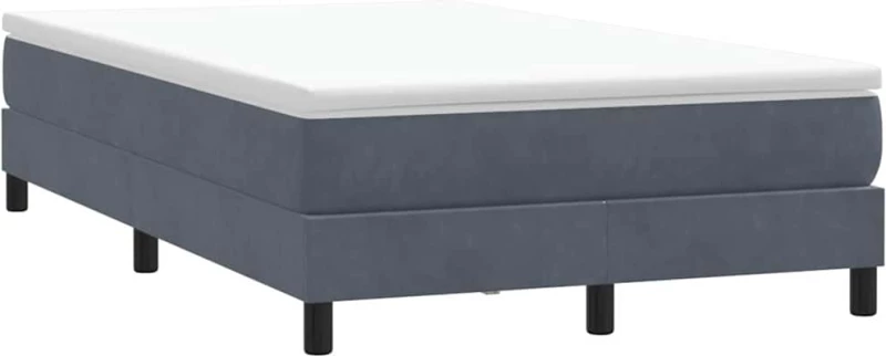 vidaXL Box Spring Κρεβάτι χωρίς στρώμα Σκούρο γκρι 120x220cm Βελούδινο