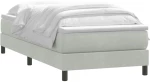 vidaXL Box Spring κρεβάτι με στρώμα ανοιχτό γκρι 90x220 εκ. Βελούδινο
