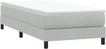 vidaXL Box Spring κρεβάτι με στρώμα ανοιχτό γκρι 90x220 εκ. Βελούδινο