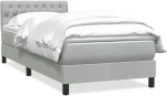 vidaXL Κρεβάτι Boxspring με Στρώμα Ανοιχτό Γκρι 80x210 εκ. Βελούδινο