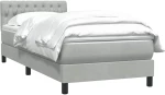 vidaXL Κρεβάτι Boxspring με Στρώμα Ανοιχτό Γκρι 80x210 εκ. Βελούδινο