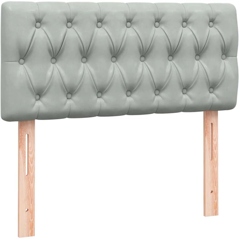 vidaXL Κρεβάτι Boxspring με Στρώμα Ανοιχτό Γκρι 80x210 εκ. Βελούδινο