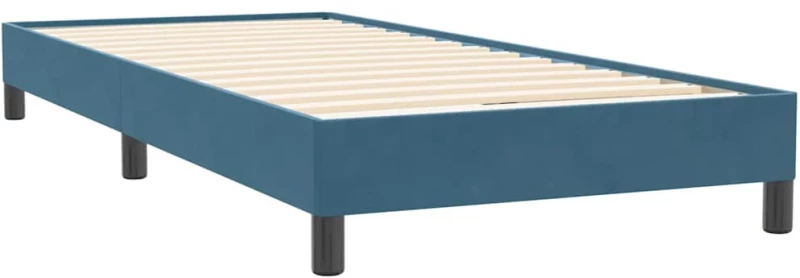 vidaXL Κρεβάτι Boxspring χωρίς Στρώμα Σκούρο Μπλε 90x220 εκ. Βελούδινο