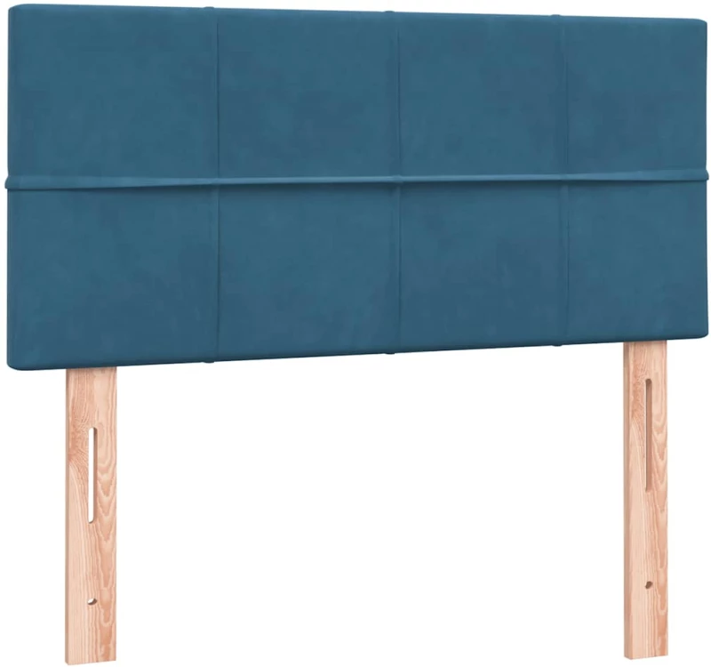 vidaXL Box Spring κρεβάτι με στρώμα σκούρο μπλε 80x210 εκ. Βελούδινο