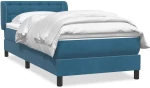 vidaXL Κρεβάτι Boxspring με Στρώμα Σκούρο Μπλε 80x220 εκ. Βελούδινο