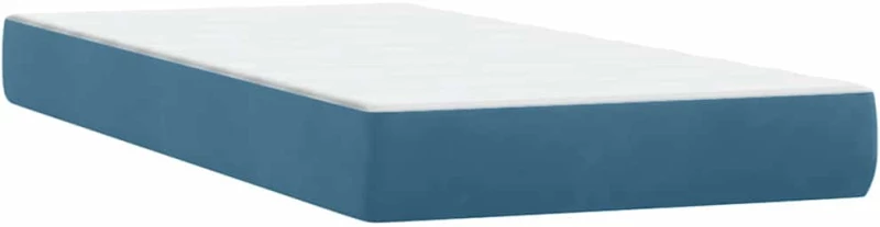 vidaXL Κρεβάτι Boxspring με Στρώμα Σκούρο Μπλε 80x220 εκ. Βελούδινο