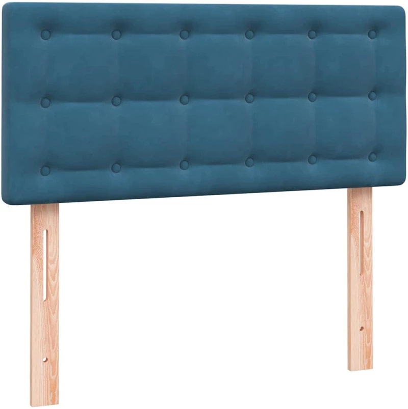 vidaXL Κρεβάτι Boxspring με Στρώμα Σκούρο Μπλε 80x220 εκ. Βελούδινο