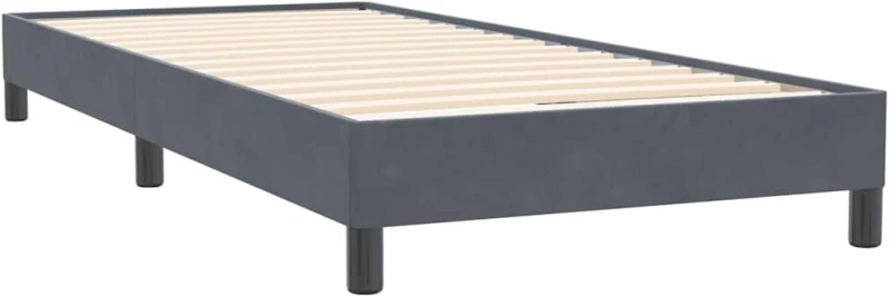 vidaXL Κρεβάτι Boxspring με Στρώμα Σκούρο Γκρι 80x220 εκ. Βελούδινο