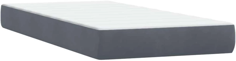 vidaXL Κρεβάτι Boxspring με Στρώμα Σκούρο Γκρι 80x220 εκ. Βελούδινο