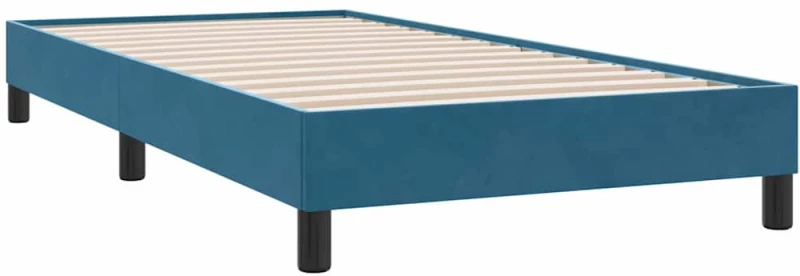 vidaXL Box Spring κρεβάτι με στρώμα σκούρο μπλε 80x210 εκ. Βελούδινο