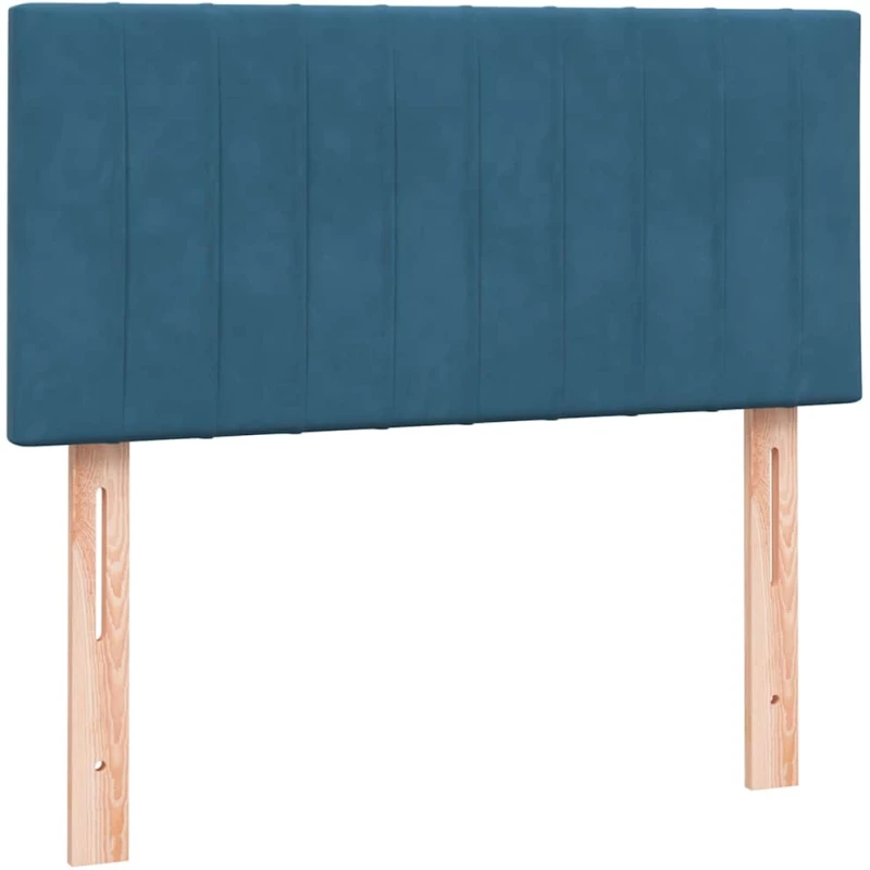 vidaXL Box Spring κρεβάτι με στρώμα σκούρο μπλε 80x210 εκ. Βελούδινο
